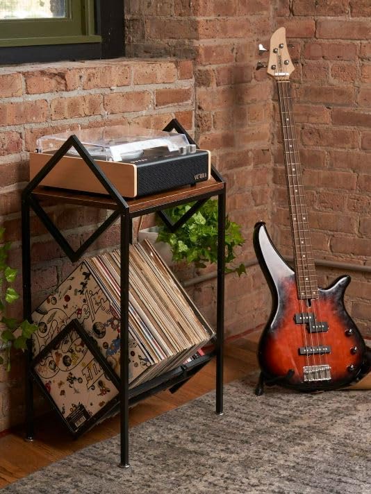 MODERN VINYL Record Holder - Matte Black Metal - 160 - 200 LP Storage, 1 Tier Stand - Modern Vinyl