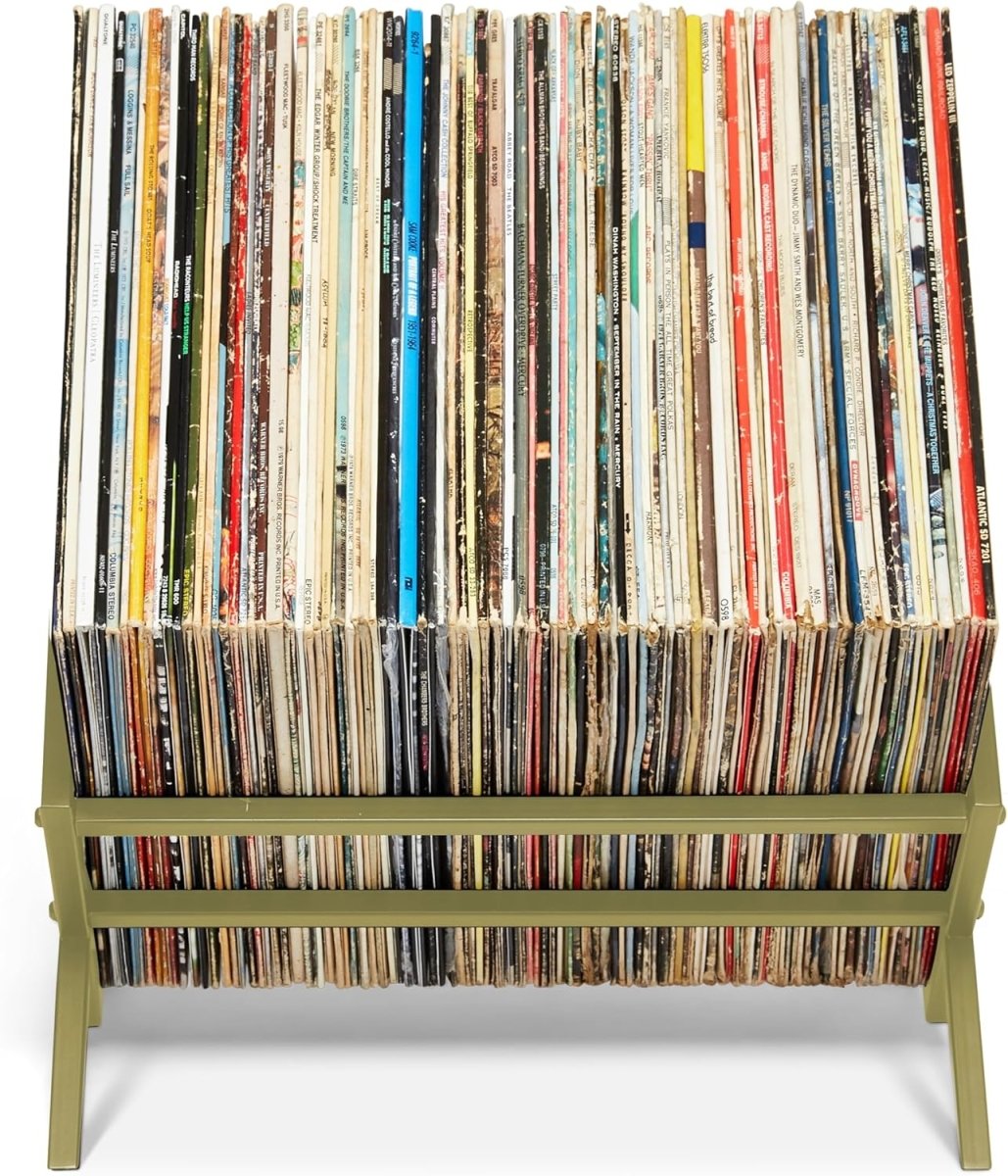 MODERN VINYL Record Holder - Gold Metal - 80 - 100 LP Storage - Modern Vinyl