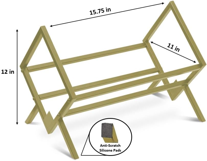 MODERN VINYL Record Holder - Gold Metal - 80 - 100 LP Storage - Modern Vinyl