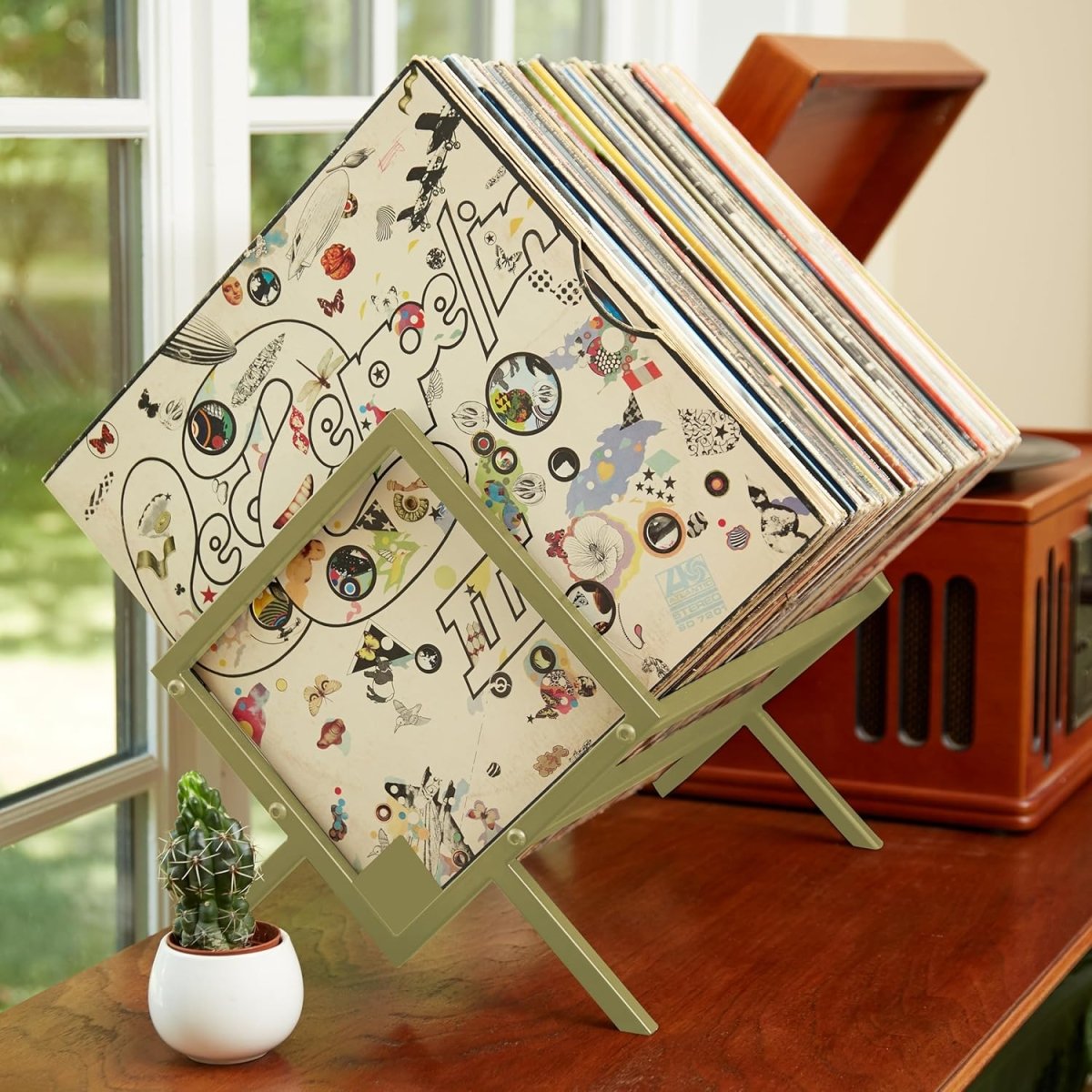 MODERN VINYL Record Holder - Gold Metal - 80 - 100 LP Storage - Modern Vinyl