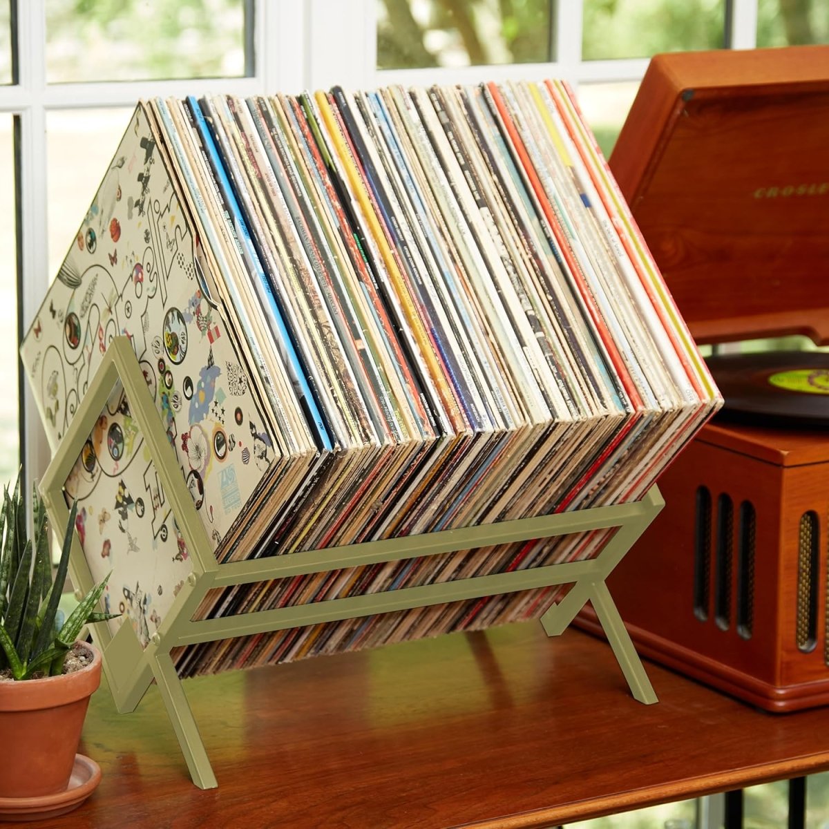 MODERN VINYL Record Holder - Gold Metal - 80 - 100 LP Storage - Modern Vinyl