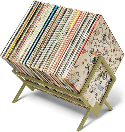 MODERN VINYL Record Holder - Gold Metal - 80 - 100 LP Storage - Modern Vinyl